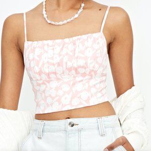 GLASSONS Ruched Floral Satin Cami